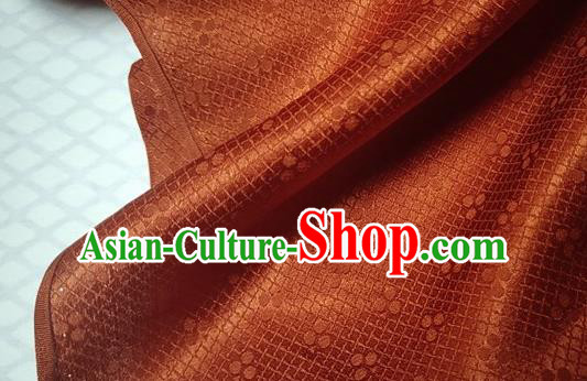 Chinese Traditional Jacquard Orange Silk Fabric Mulberry Silk Fabric Hanfu Dress Material