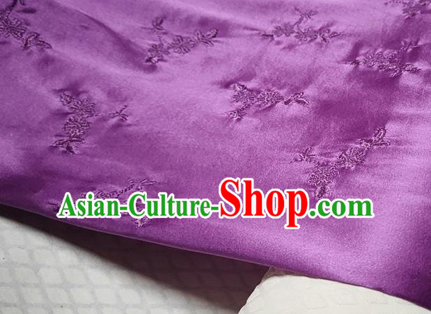 Chinese Traditional Jacquard Purple Silk Fabric Mulberry Silk Fabric Hanfu Dress Material