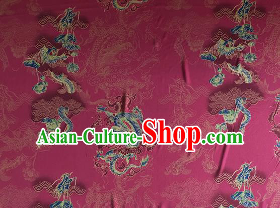 Chinese Traditional Phoenix Pattern Wine Red Silk Fabric Mulberry Silk Fabric Hanfu Dress Material