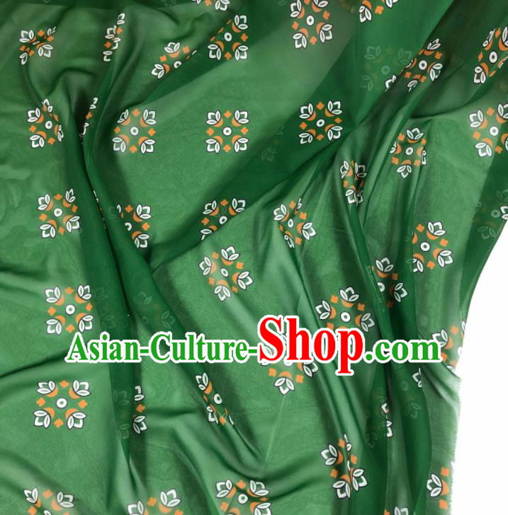 Chinese Traditional Classical Pattern Green Chiffon Fabric Silk Fabric Hanfu Dress Material