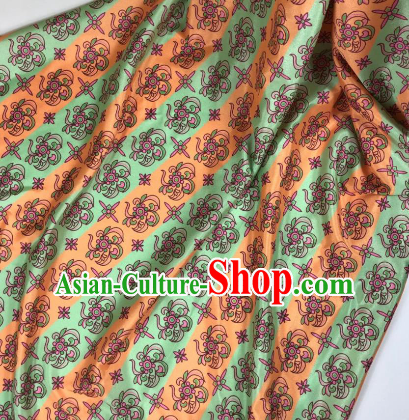 Chinese Traditional Pattern Green Brocade Hanfu Fabric Silk Fabric Hanfu Dress Material