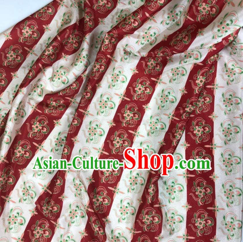 Chinese Traditional Pattern White Brocade Hanfu Fabric Silk Fabric Hanfu Dress Material