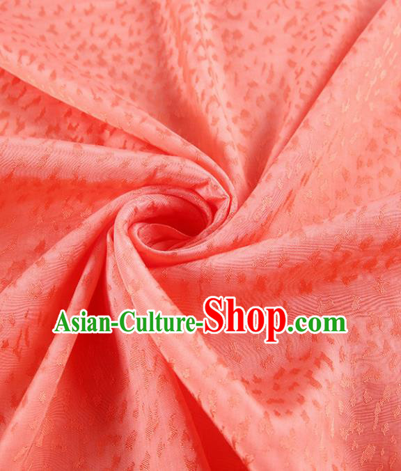 Chinese Traditional Classical Leopard Pattern Orange Cotton Fabric Imitation Silk Fabric Hanfu Dress Material