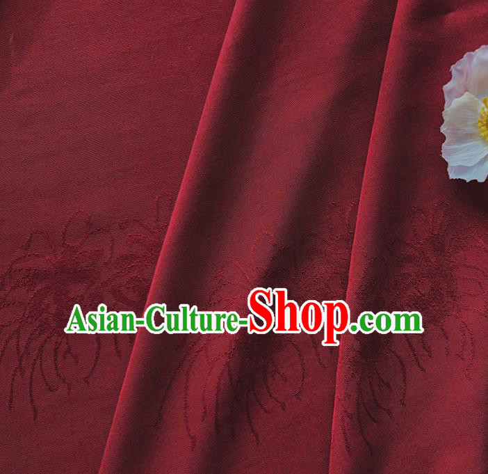 Chinese Traditional Classical Red Spider Lily Pattern Red Cotton Fabric Imitation Silk Fabric Hanfu Dress Material