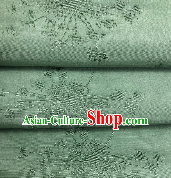 Chinese Traditional Classical Dandelion Pattern Green Cotton Fabric Imitation Silk Fabric Hanfu Dress Material