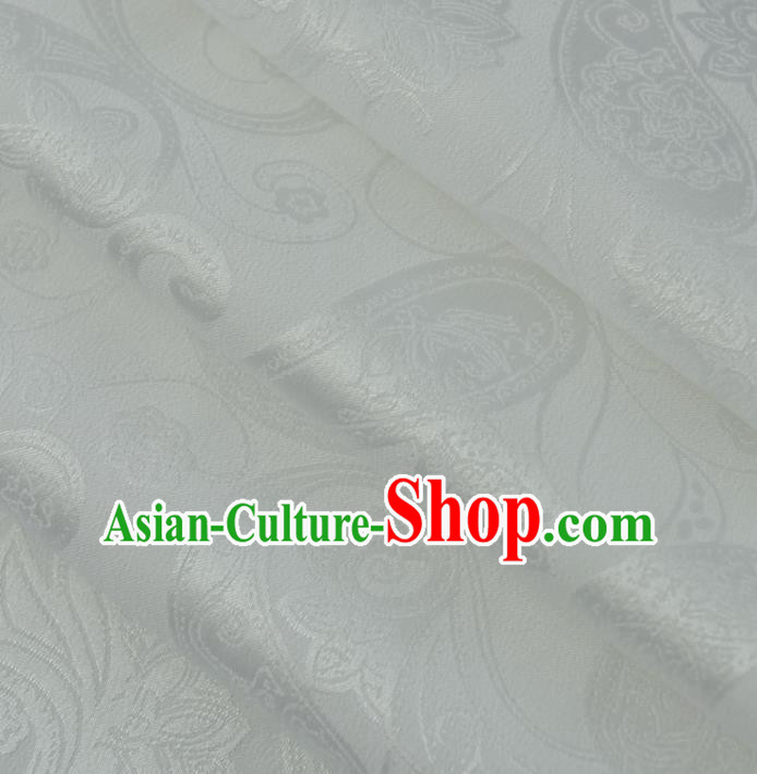 Chinese Traditional Pattern White Chiffon Hanfu Fabric Silk Fabric Hanfu Dress Material