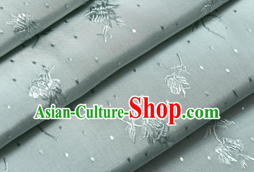 Chinese Traditional Classical Flowers Pattern Blue Cotton Fabric Imitation Silk Fabric Hanfu Dress Material