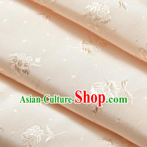 Chinese Traditional Classical Flowers Pattern Pink Cotton Fabric Imitation Silk Fabric Hanfu Dress Material