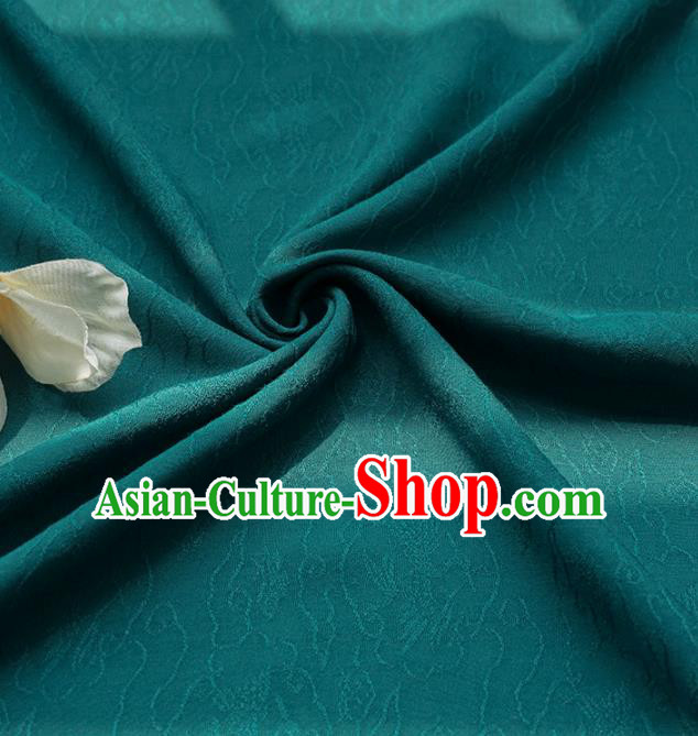 Chinese Traditional Classical Pattern Atrovirens Cotton Fabric Imitation Silk Fabric Hanfu Dress Material