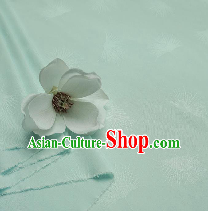 Chinese Traditional Classical Dandelion Pattern Light Blue Cotton Fabric Imitation Silk Fabric Hanfu Dress Material