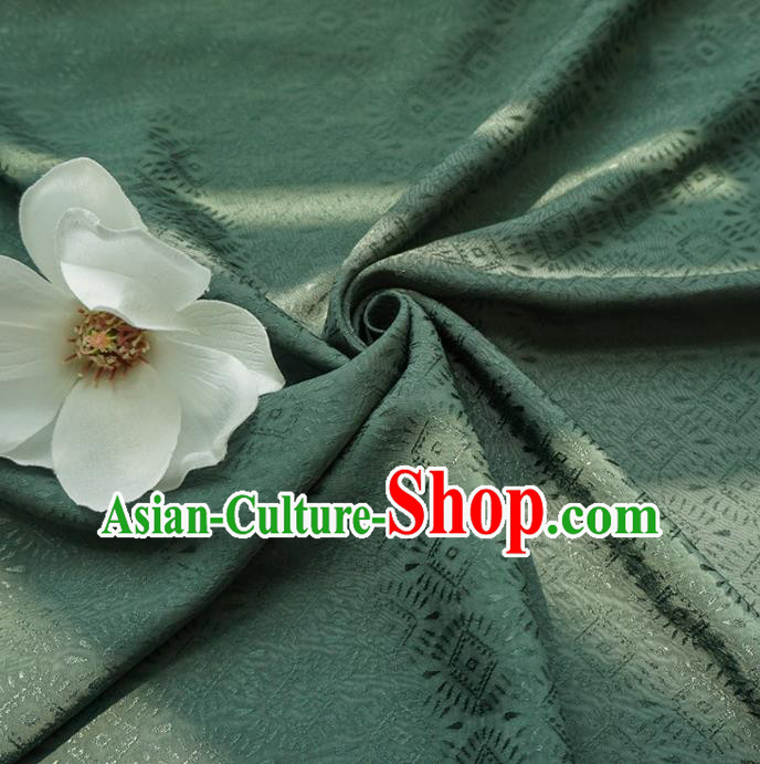 Chinese Traditional Classical Pattern Atrovirens Cotton Fabric Imitation Silk Fabric Hanfu Dress Material