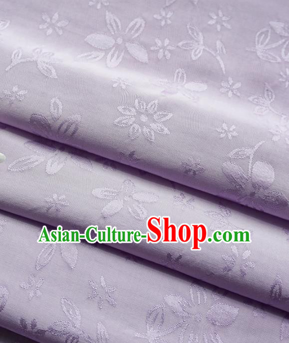 Chinese Traditional Classical Jacquard Pattern Light Purple Cotton Fabric Imitation Silk Fabric Hanfu Dress Material