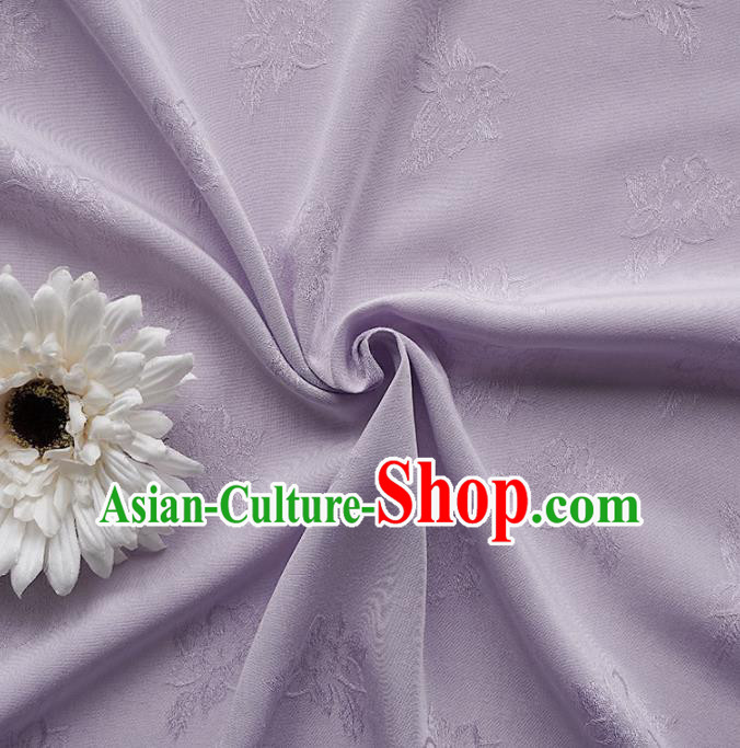 Chinese Traditional Classical Jacquard Pattern Lilac Cotton Fabric Imitation Silk Fabric Hanfu Dress Material