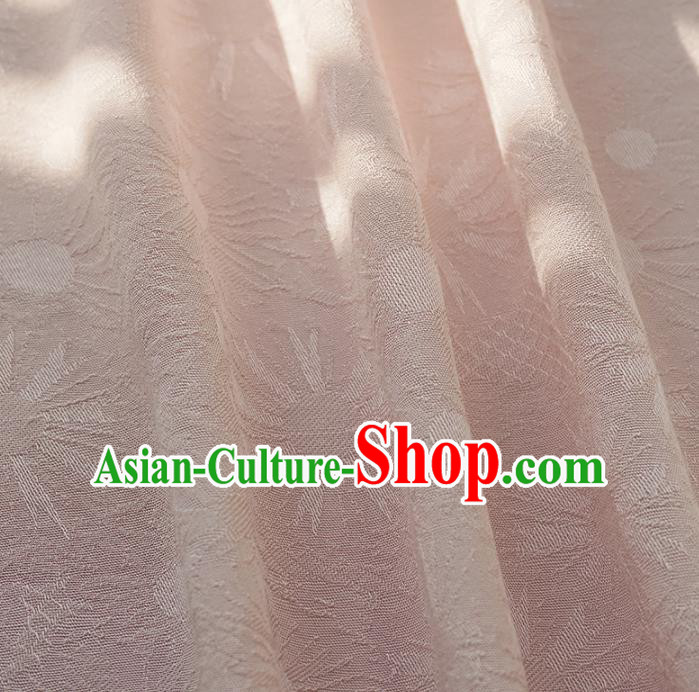 Chinese Traditional Classical Pattern Light Pink Cotton Fabric Imitation Silk Fabric Hanfu Dress Material