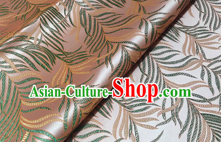 Japanese Traditional Feather Pattern Kimono Pink Brocade Fabric Tapestry Satin Fabric Nishijin Material