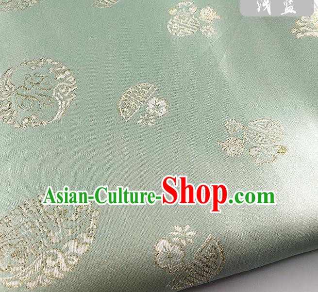 Chinese Traditional Pattern Light Blue Brocade Fabric Silk Satin Fabric Hanfu Material