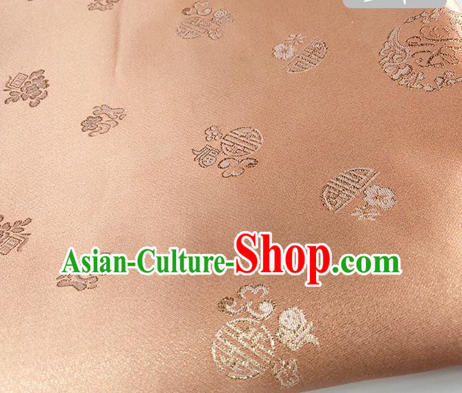 Chinese Traditional Pattern Light Pink Brocade Fabric Silk Satin Fabric Hanfu Material