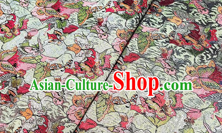 Japanese Traditional Pink Butterfly Pattern Kimono Brocade Fabric Tapestry Satin Fabric Nishijin Material