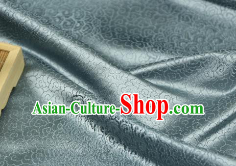 Chinese Traditional Auspicious Clouds Pattern Grey Blue Brocade Fabric Silk Satin Fabric Hanfu Material