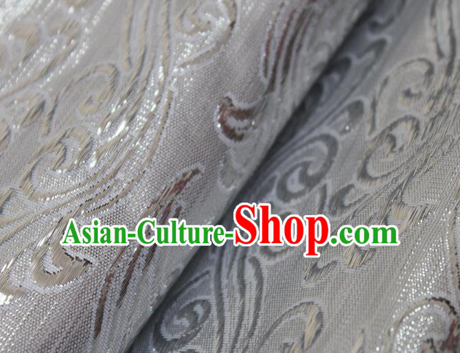 Chinese Traditional Clouds Pattern Argent Brocade Fabric Silk Tapestry Satin Fabric Hanfu Material