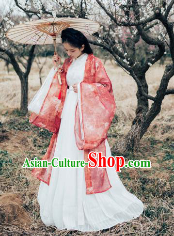 Chinese Ancient Swordswoman Hanfu Embroidered Dress Traditional Jin Dynasty Palace Princess Costumes for Women