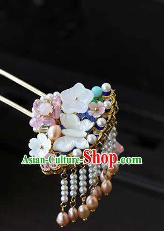 Chinese Traditional Hanfu Shell Butterfly Hairpins Ancient Princess Hair Accessories for Women