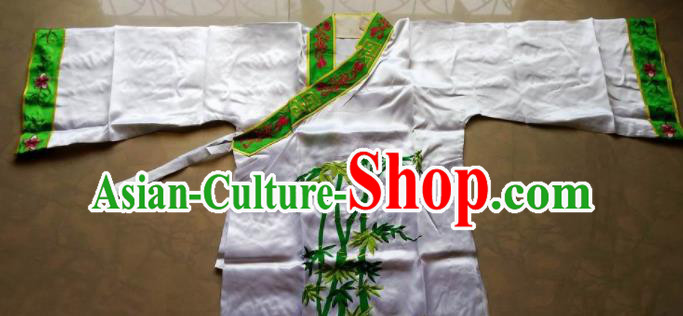 Chinese Traditional God Embroidered White Priest Frock Taoism Deity Costume