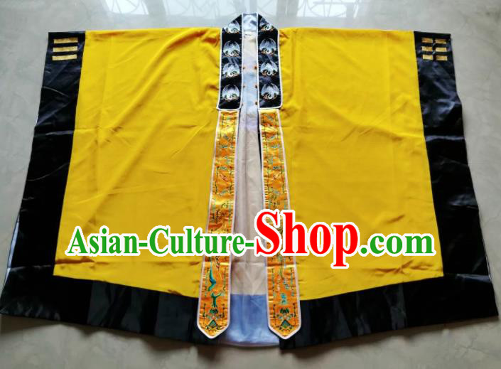 Chinese National Taoist Yellow Priest Frock Cassock Traditional Taoism Rites Costume for Men