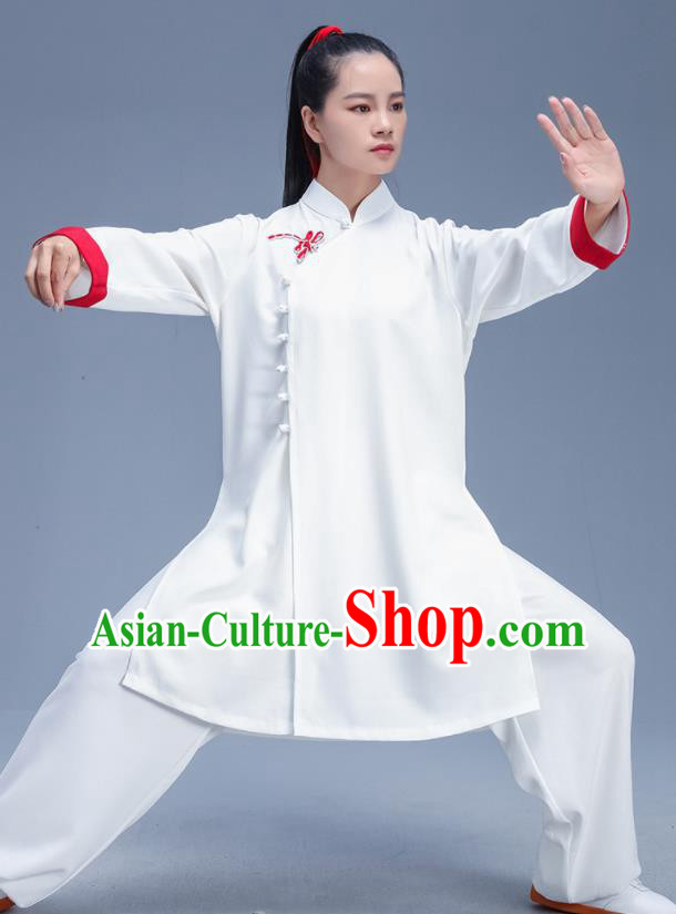 Chinese Traditional Kung Fu Competition White Garment Outfits Martial Arts Stage Show Costumes for Women