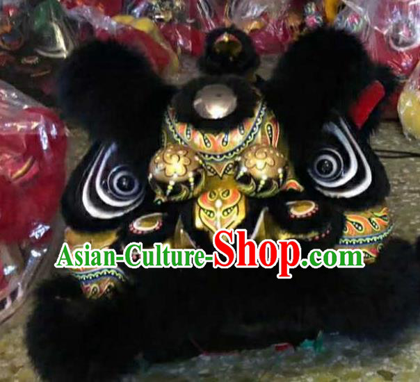 Top Chinese World Lion Dance Competition Black Fur Lion Head Lion Dance Costumes for Adult