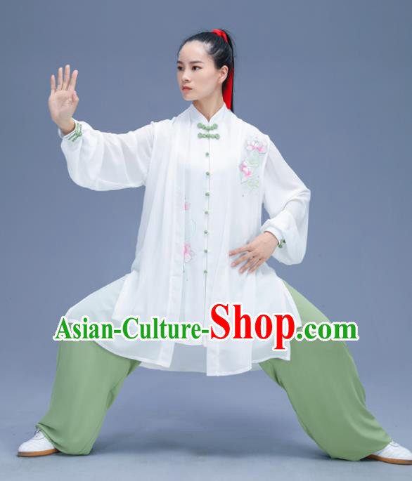 Chinese Traditional Kung Fu Training Embroidered Garment Outfits Martial Arts Stage Show Costumes for Women