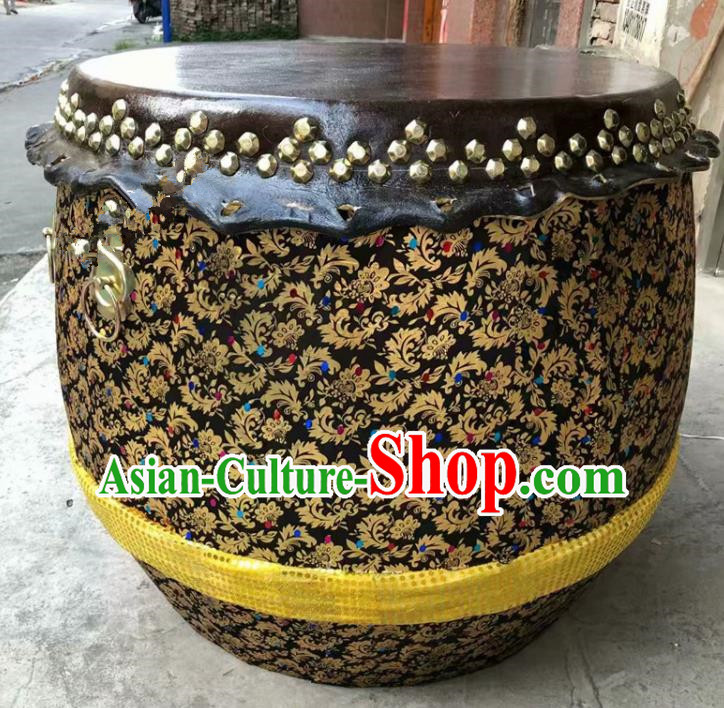 Chinese World Lion Dance Black Cowhide Drum Traditional Lion Dance Musical lnstruments Drum