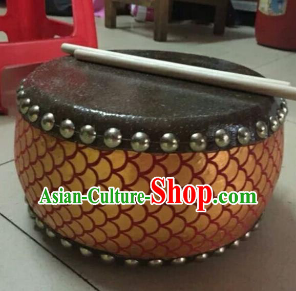 Chinese Lion Dance Red Tupan Cowhide Drum Traditional Lion Dance Musical lnstruments Drum