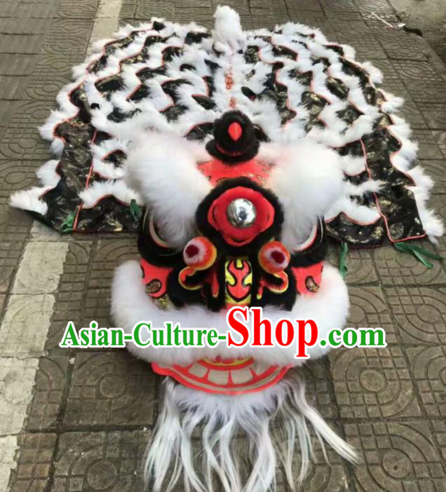 Top Chinese World Lion Dance Competition Black Fur Lion Head Lion Dance Costumes for Adult