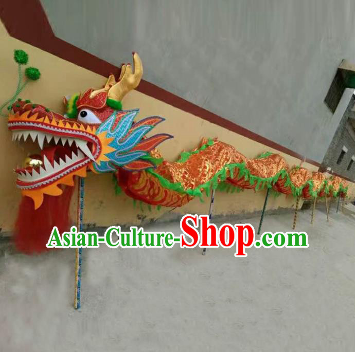 Chinese Traditional Red Dragon Head Prop Dragon Dance Competition Costumes for Adult