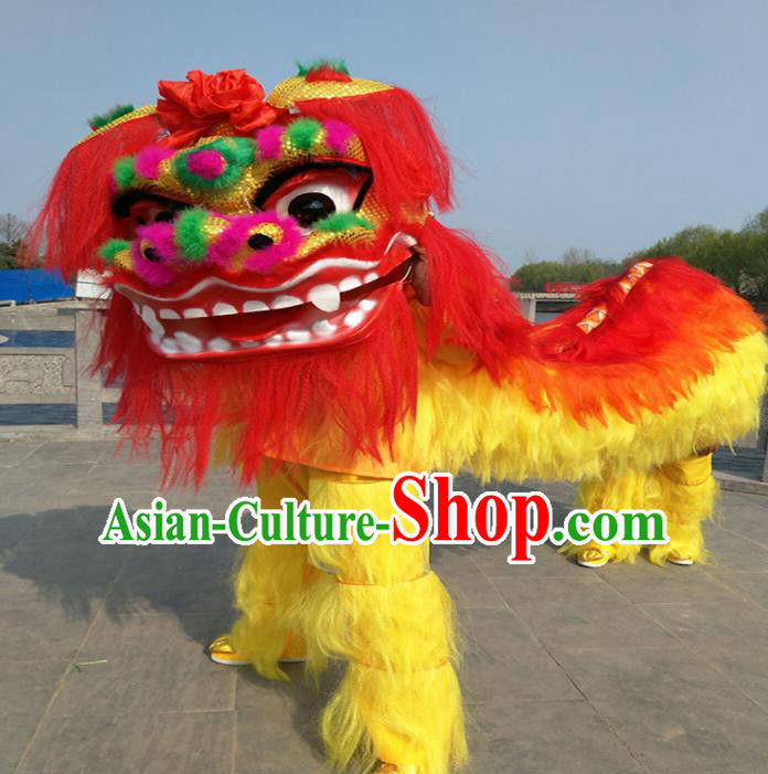 Chinese Traditional Lion Dance Fur Lion Head Top Lion Dance Competition Costumes for Adult