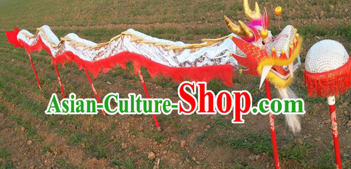 Chinese Traditional White Dragon Head Prop Dragon Dance Competition Costumes for Kids