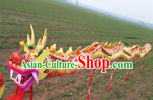 Chinese Traditional Golden Dragon Head Prop Dragon Dance Competition Costumes for Kids