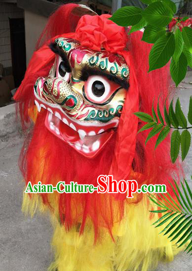 Chinese Traditional Children Lion Dance Fur Lion Head Top Lion Dance Competition Costumes for Kids