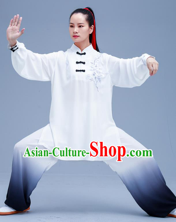 Chinese Traditional Kung Fu White Outfits Martial Arts Competition Costumes for Women