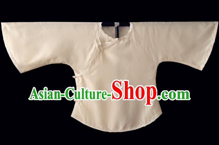 Chinese Traditional White Shirt National Tang Suit Upper Outer Garment Blouse Costume for Women