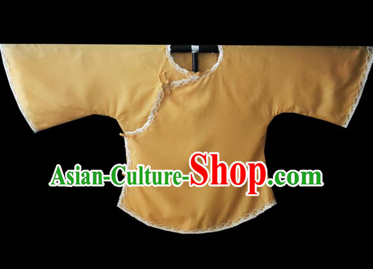 Chinese Traditional Apricot Shirt National Tang Suit Upper Outer Garment Blouse Costume for Women