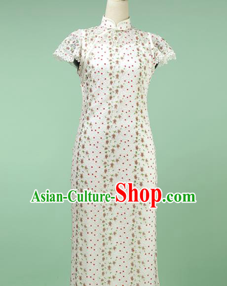 Chinese Traditional Embroidered Qipao Dress National Tang Suit Cheongsam Costumes for Women