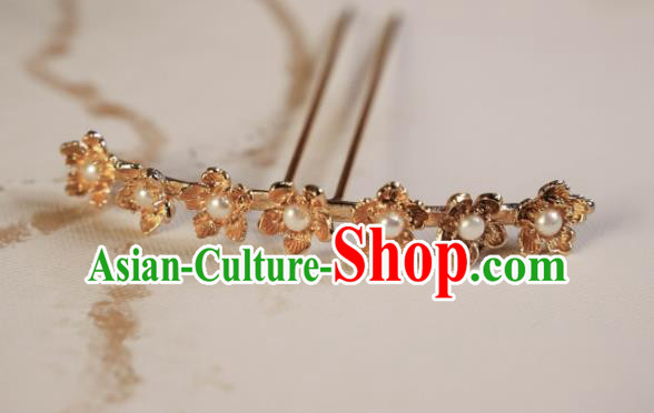 Chinese Traditional Ming Dynasty Princess Golden Hair Accessories Ancient Court Queen Hairpins for Women