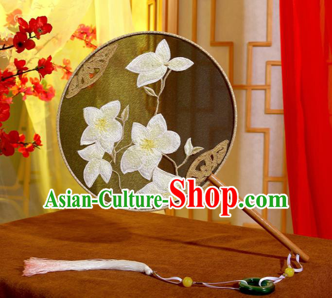 Chinese Traditional Embroidered Silk Fans Ancient Princess Palace Fan for Women