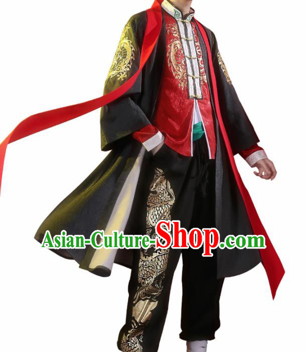 Chinese Traditional Embroidered Clothing Tang Suit Cosplay Costumes for Men