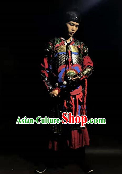 Chinese Traditional Ming Dynasty Imperial Bodyguard Body Armor Ancient Swordsman Costumes for Men