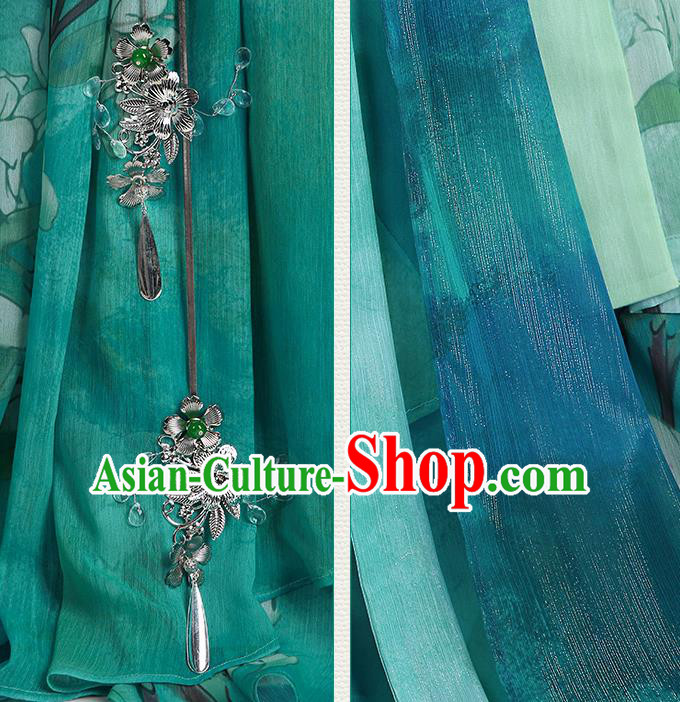 Chinese Traditional Cosplay Goddess Green Hanfu Dress Ancient Princess Costumes for Women