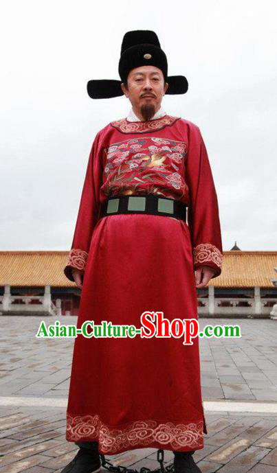 Chinese Traditional Ming Dynasty Minister Vestment Ancient Drama Official Historical Costumes for Men