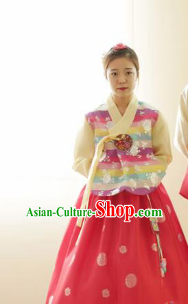 Korean Traditional Bride Hanbok Blouse and Dress Garment Asian Korea Fashion Costume for Women